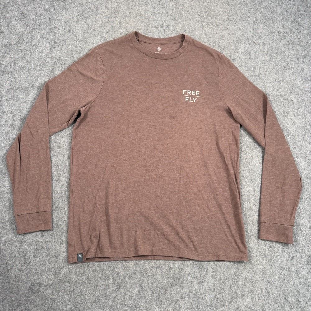 Free‎ Fly Heather Mustang Daybreak Long Sleeve Graphic T-Shirt Men's Size Medium